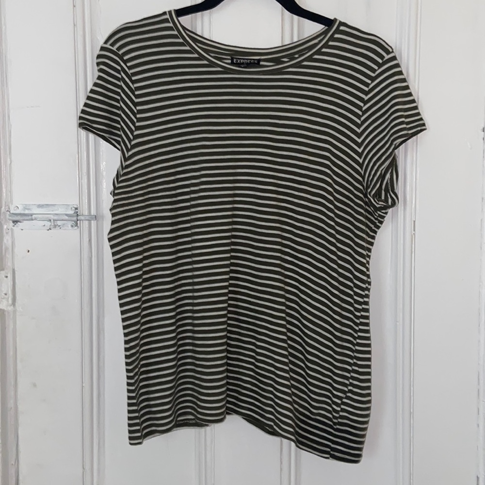 Express Green Striped T-shirt